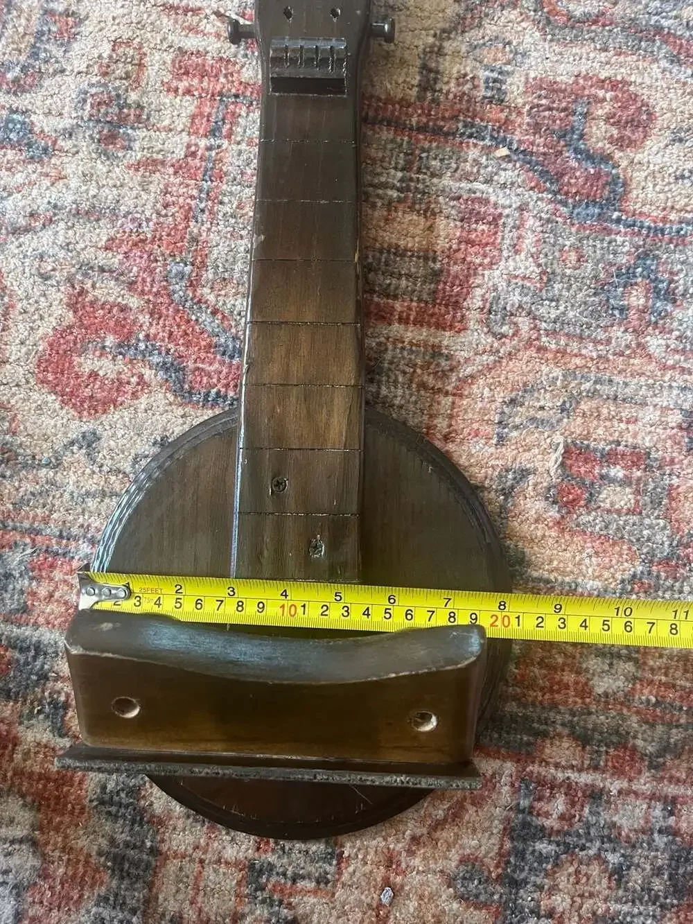 Vintage Handcrafted Wooden Guitar Shape Wall Mount Shelf